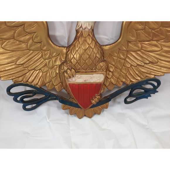 Vintage Midwest 40 inch Patriotic Bald Eagle w/ Shield Cast Wall Decoration - Picture 4 of 7